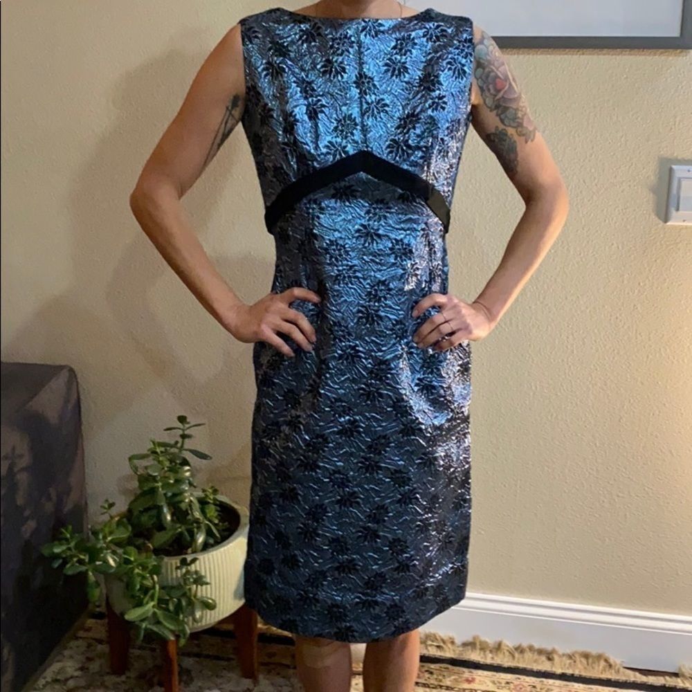 HOLIDAY DRESS VTG 1950’s Metallic cocktail dress